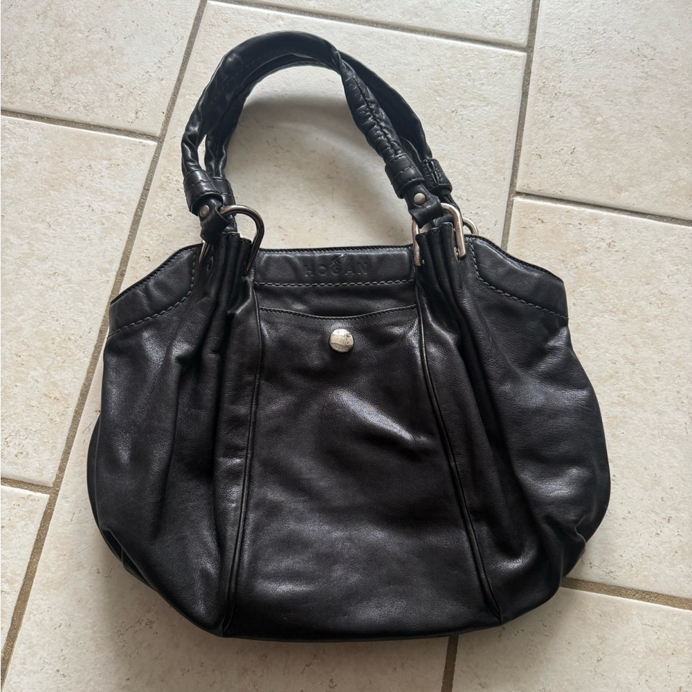 Hogan Black Leather Women's Hobo Bag